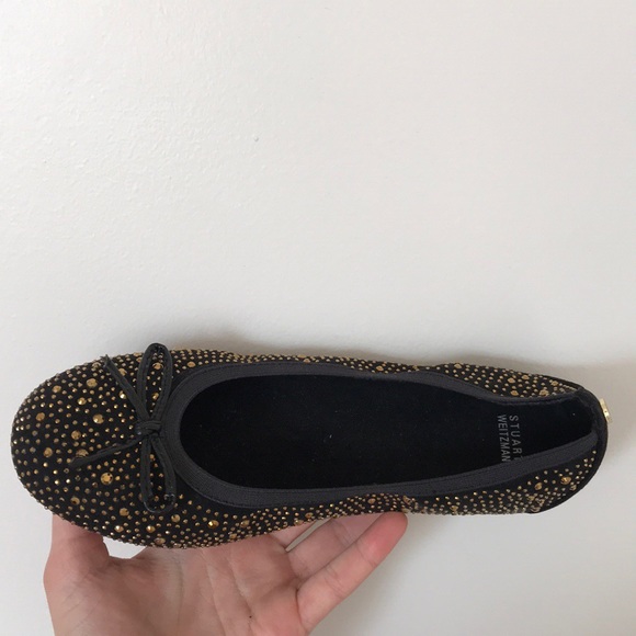 Black and gold Stuart Weitzman ballet flat - Picture 3 of 3